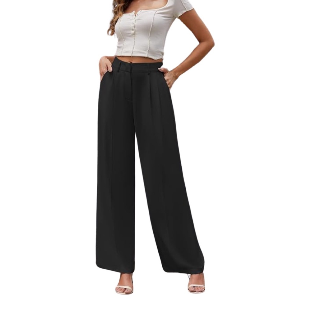 Women’s Wide Leg High Waist Trousers - Black | Size Medium | NWOT